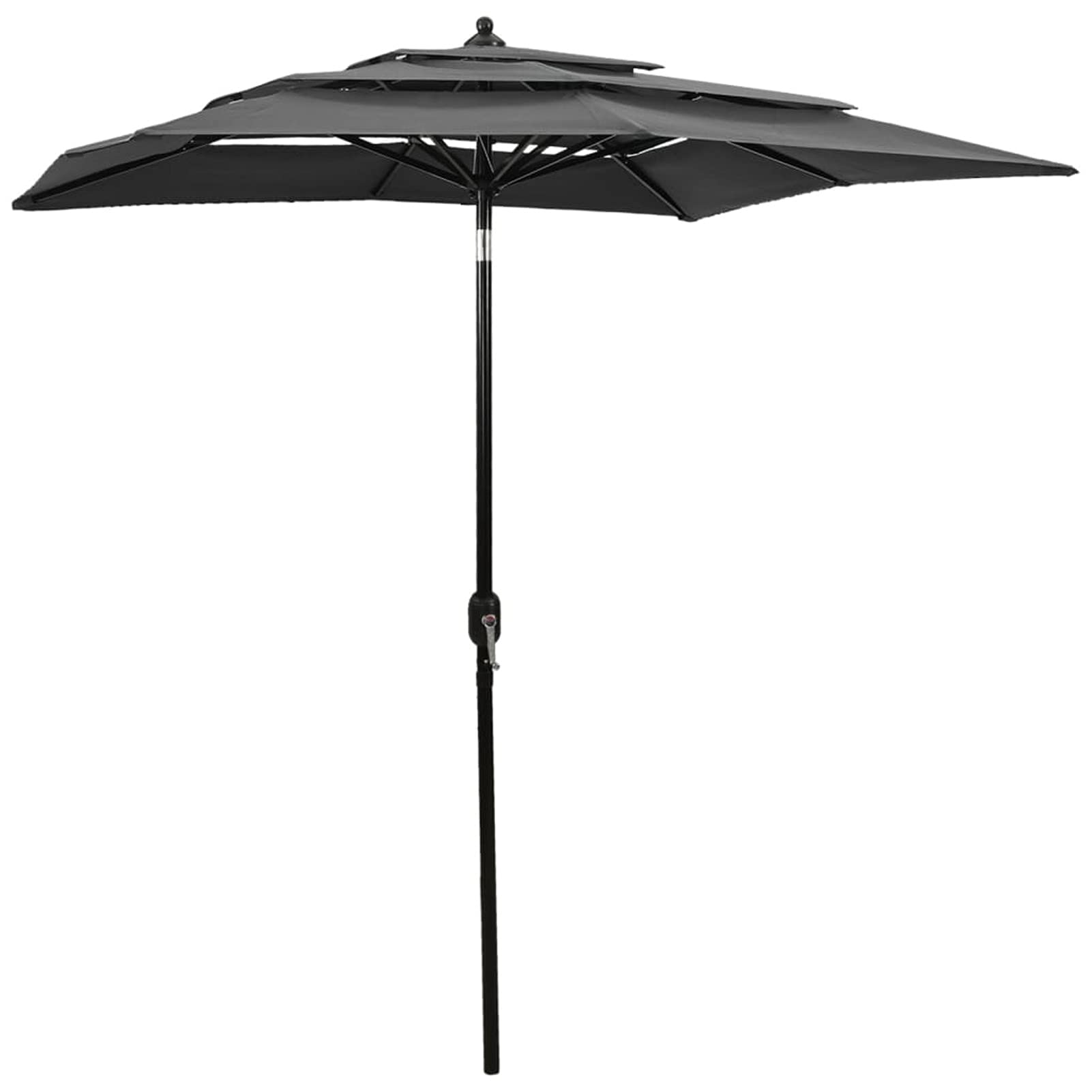 CIADAZ Sombrilla de 3 niveles con poste de aluminio antracita 2x2 m, Parasoles De Jardin, Sombrilla Piscina, Sombrilla Terraza Exterior, Parasol Playa, Sombrillas Para Jardin - 313846