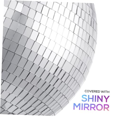 Disco espejado BESTonZON, 1 unidad, con gancho para colgar, acabado plateado brillante, para decoración de fiestas, bodas, KTV y eventos miniatura 2