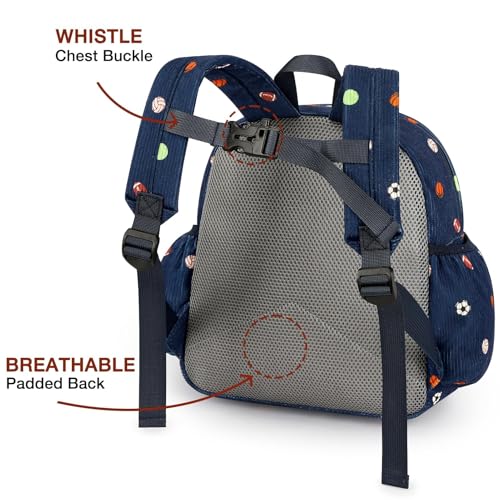 Image of STEAMEDBUN Corduroy Toddler Backpack for Boys 2-4: Kids backpack for Boys Girls - 12 inch Preschool Kindergarten Backpacks