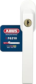 ABUS Abschließbarer Fenstergriff FG210 AB210 - Fensterknauf mit Druckzylinder, gleichschließend - ABUS-Sicherheitslevel 3 - 59487 - Weiß
