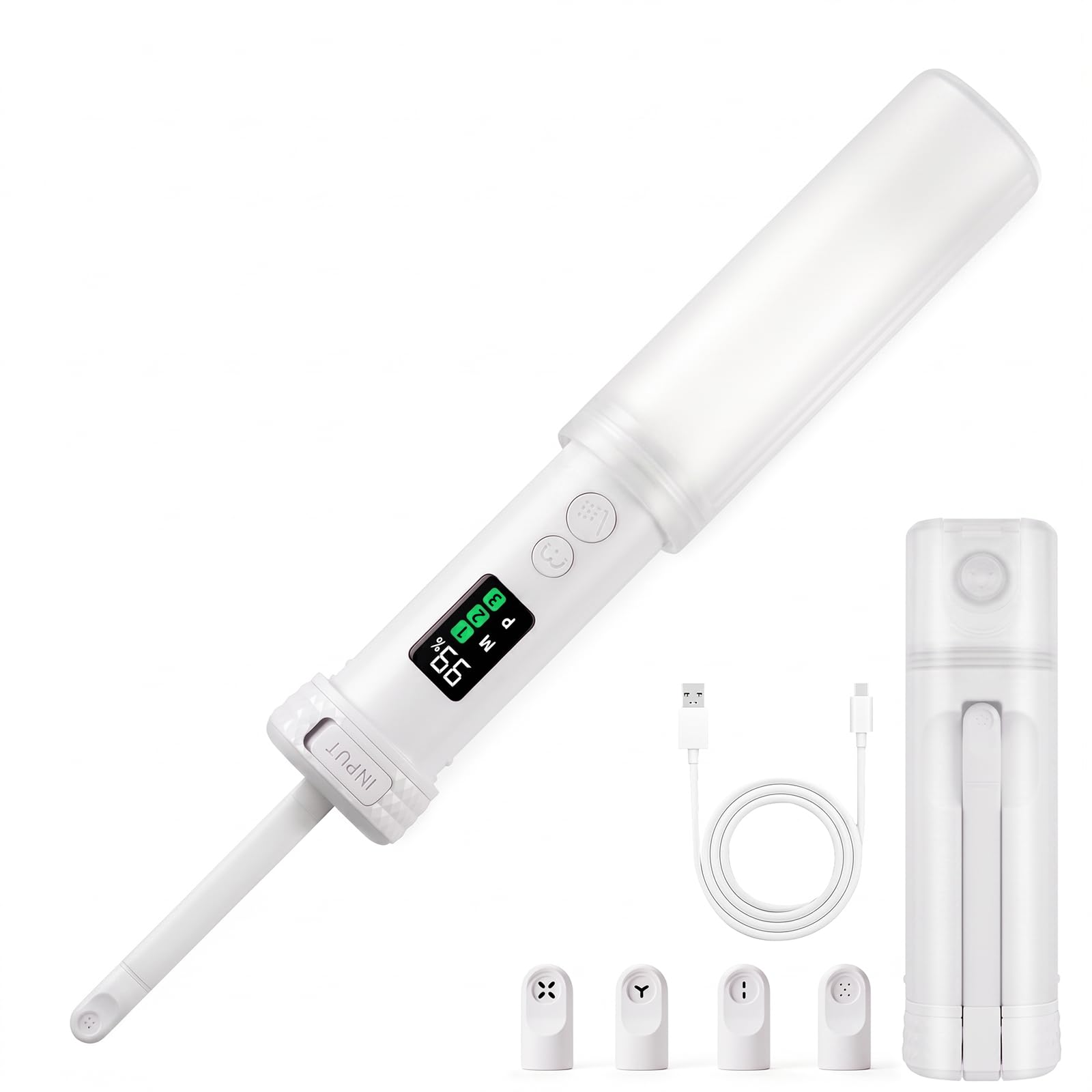 Bidet portatile ricaricabile – IPX7 impermeabile con ugello 180° regolabile, 2 modalità di pulizia & 3 livelli di pressione, display LED per viaggi, campeggio, casa e post parto