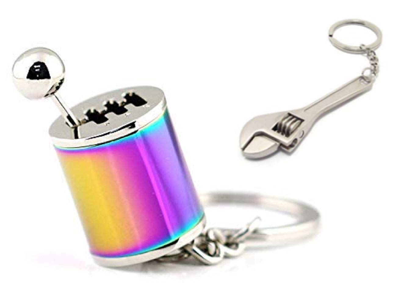 GT//RotorsGearbox Keychain Six Speed Transmission Stick Shift Fidget Toy Automotive [BONUS: Mini Monkey Wrench Keychain]