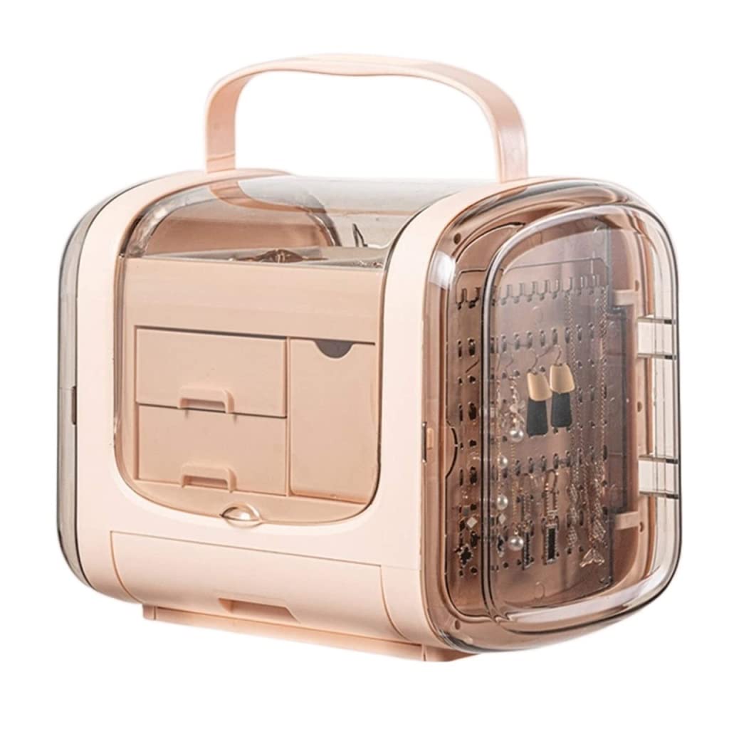 TIANQIHAO Jewelry Box 3-Layer Drawers Huge Jewelry Box For Women With Portable Handle Clear Jewelry Display Stand Jewelry Case Gift. Jewellry Holder,A-28 * 18 * 24cm