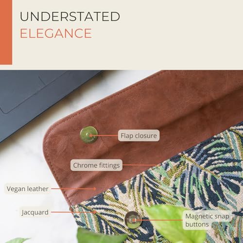 Image of HAMELIN MacBook Sleeve for 14 Inch Laptops | Laptop Sleeve 14 Inch for Notebook & Tablets | Lightweight & Waterproof Laptop Hand Bag for Men & Women | Stylish Case for Office & Travel | Green Maple