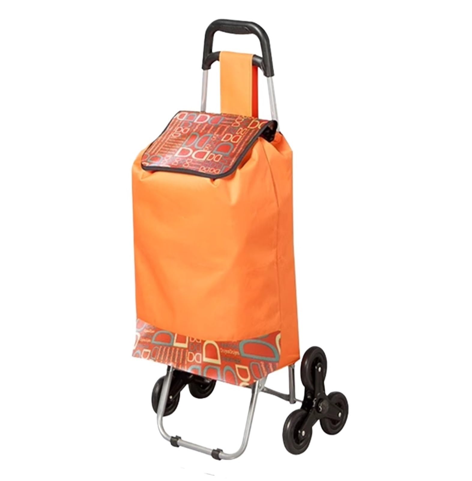 Dannmpx Orange Shopping Trolley Shopping Cart Portable Trolley For Grocery Camping Short Trip Utility Cart(Orange)