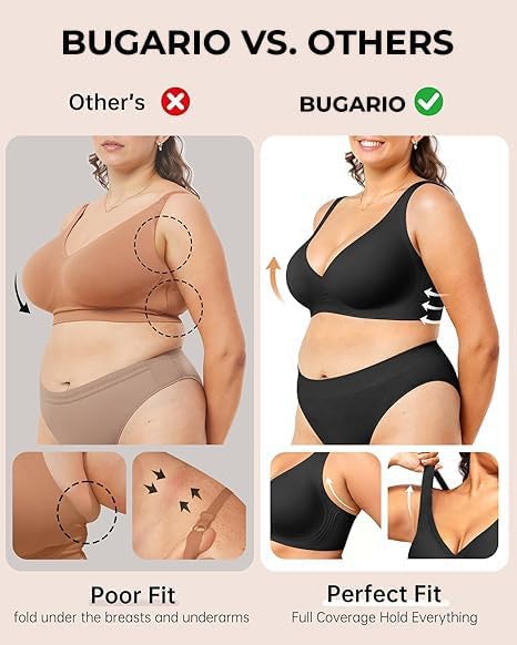 Image of JellyLift Seamless Wireless Jelly Bra for Women | No Underwire, Deep V Invisible T-Shirt Bra | 360 Jelly Support, Adjustable Straps | S-3XL