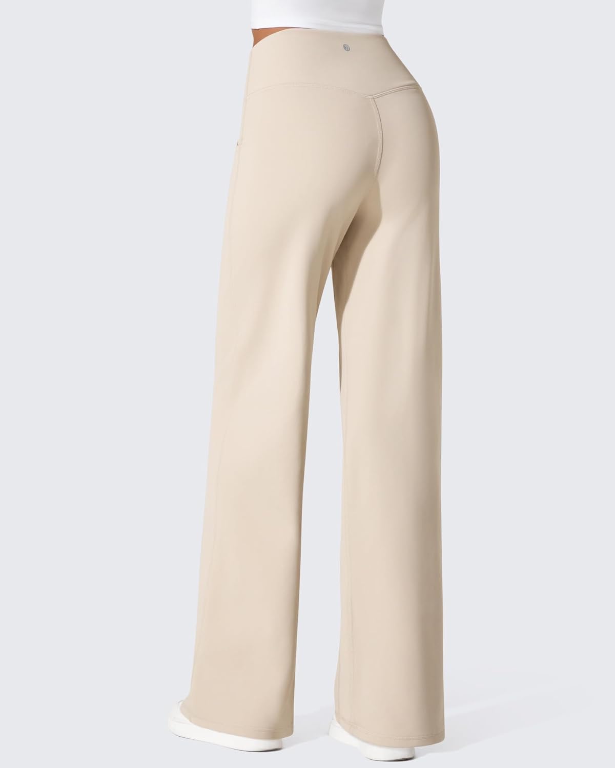 G4Free Fleece Lined Pants Women Wide Leg Work Trousers with Pockets High Waisted Sweatpants for Casual Dress Winter - Image 3