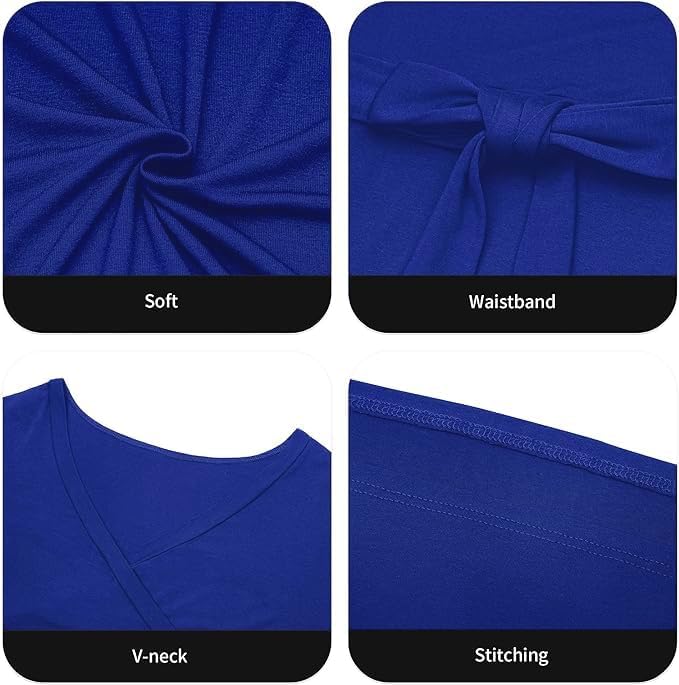 Nmoder Plus Size Maxi Dress for Women - Summer Casual 3/4 Sleeve Floral Flowy Long Dress with Belt XL- 6XL - Image 5