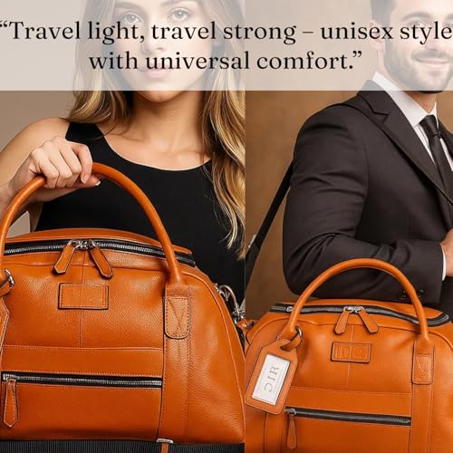 Handcrafted Full-Grain Leather Luxury Duffel Bag | Unisex Stylish, Durable & Spacious Bag | This leather travel, gym, Office Trip & weekend duffel bag is the Ideal Gift for a Wedding & Birthday4