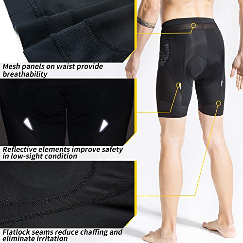 Souke Sports Men's Cycling Shorts 4D Padded Road Bike Shorts Breathable Quick Dry Bicycle Shorts,All Black S - Image 3