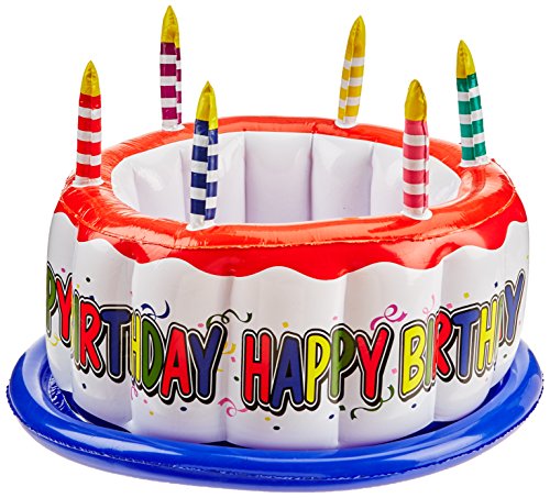 Beistle Inflatable Birthday Cake Cooler, 24-Inch by 16-Inch