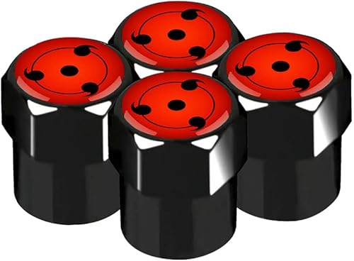 Miniatura 1 de JWQI Tapones de vástago de válvula de neumático de anime paquete de 4 tapas de aire para neumáticos de automóvil diseño hexagonal ligero aleación de