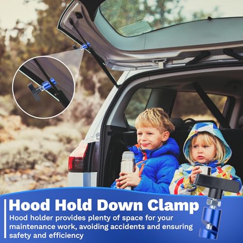 Image of ecocstm 4 PCS Car Hood Prop Struts Clamp, Hood Strut Clamp, Car Hood Holder