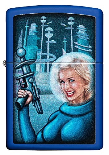 Encendedor Zippo Retro Azul Mate miniatura 2