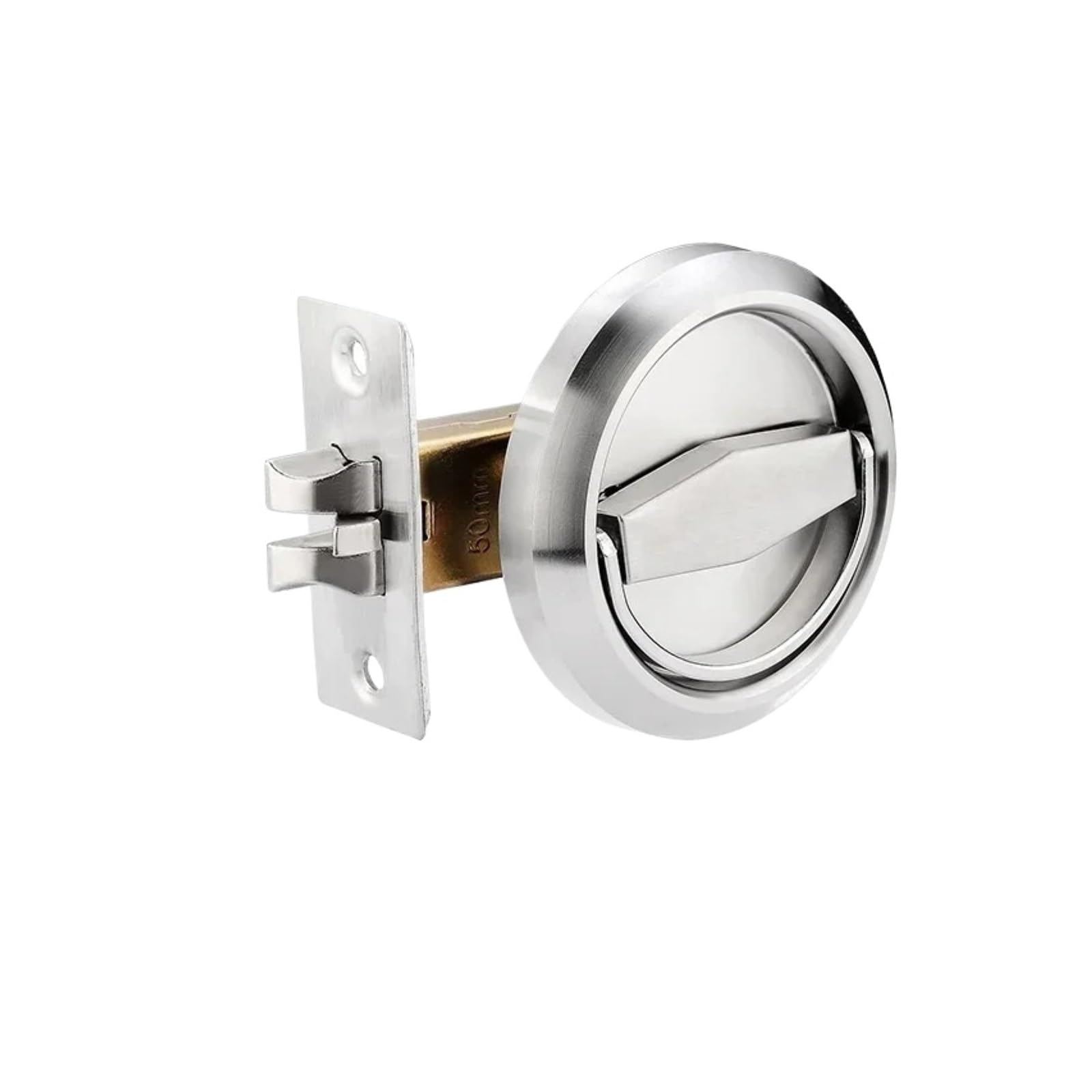 Round Recessed Door Lock Stainless Steel Embedded Invisible Door Lock