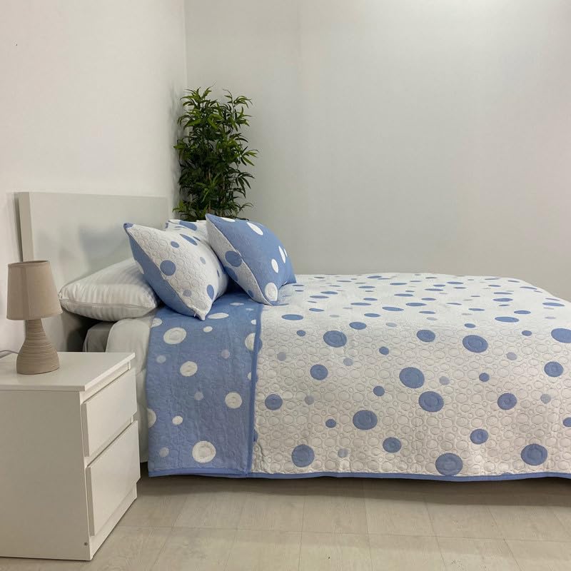 Colcha piqué de 90 cm Rufino Díaz en azul modelo Rocío 2