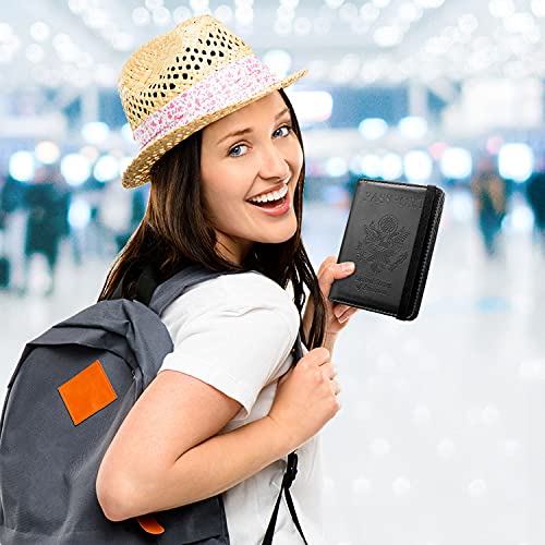 Acdream Passport And Vaccine Card Holder Combo, Cover Case With Cdc Vaccination Card Slot, Leather Travel Documents Organizer Protector, With Rfid Blocking, For Women And Men, Black #TOP7