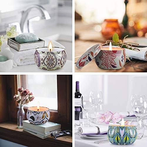 9 pcs Scented Candles Gift Set with Iron Can, Soy Wax Portable Travel Candles Women Gift, Aromatherapy Candles for Yoga, Relaxation, Stress Relief, Air Refresh, Birthday, Anniversary - Image 5