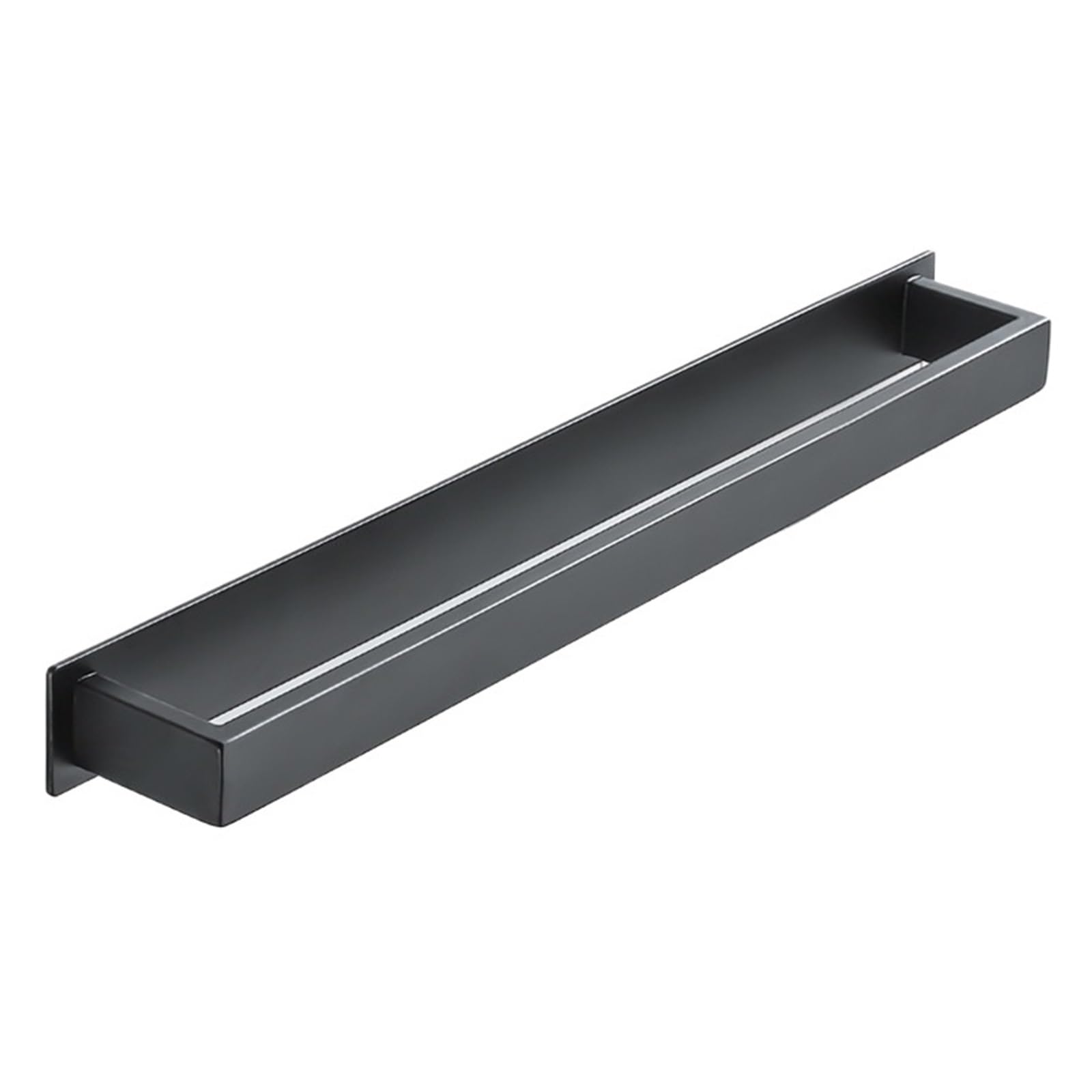 Black Stainless Steel Towel Holder No Drill Wall Shower Shelf Kithchen Hanger Bathroom Stand Rack 30/40/50cm Easy Maintenance(Black Towel Bar 50cm)