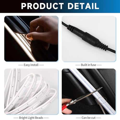 Kofferraum Lichtstreifen, 4m LED Kofferraum Streifen, Dynamic Flowing Car Trunk Light Strip, Kofferraumbeleuchtung Led, Automatischer Sensor Tail Box für Auto Kofferraum Dekoration(Mit Lauflichtefekt)