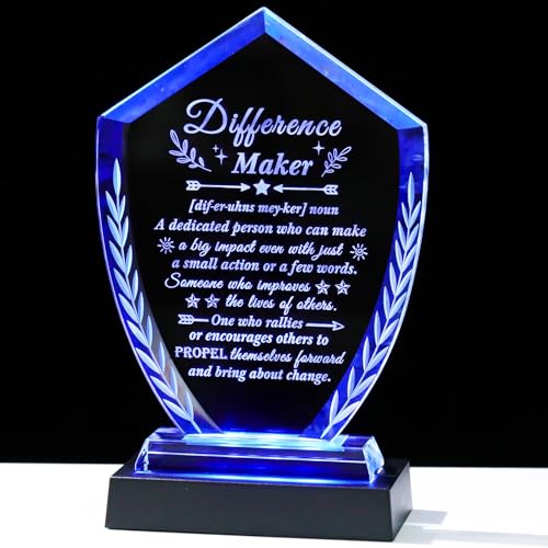 Difference Maker Gift for Women Men - Laser Engraved Crystal