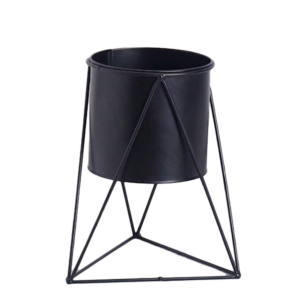 Vosarea Black Nordic Flower Pot For Room Balcony Flower Pot Creative Indoor Decoration Succulent Planter Metal Pot