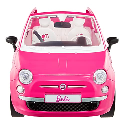 Barbie et sa Fiat 500, Cofret véhicule 4 Places Rose et poupée avec Habillage et Accessoires, Cadeau pour Enfants de 3 à 7 Ans, HGV03 – Image 6
