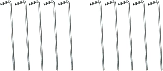 HEIGOO 10 PCS Metal Tent Pegs,6 Inch Sharp Heavy Duty Camping Ground Pegs,Suitable for Many Outdoor Occasions, Tents, Pavilions, Awnings,Flat Angle
