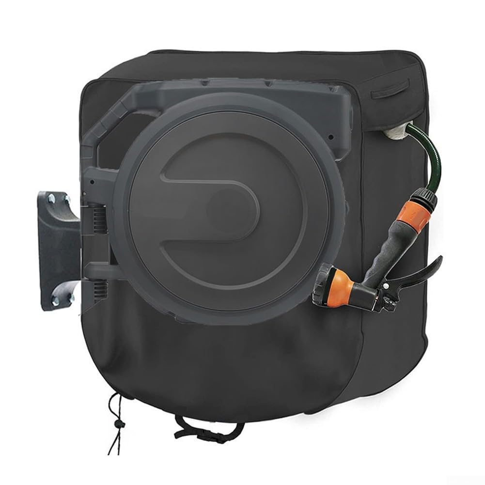 Housse de protection murale pour dévidoir de tuyau d'eau, imperméable, écran 420D, carrée, pour votre tuyau d'arrosage et dévidoir 60 x 45 x 60 cm