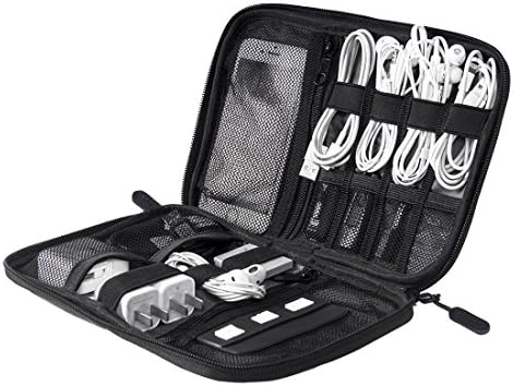 BAGSMART Electronic Organizer Small Travel Cable Organizer Bag for Hard Drives,Cables,USB, SD Card,Black