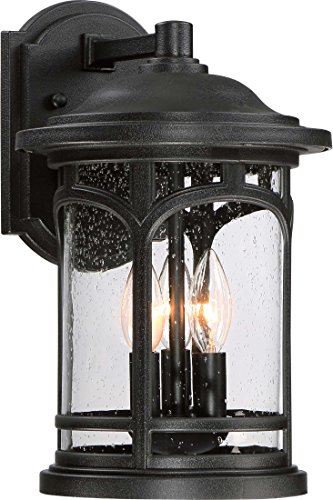 Quoizel MBH8409K Marblehead Outdoor Wall Sconce, 3-Light, 180 Watts, Mystic Black (15" H x 9" W)