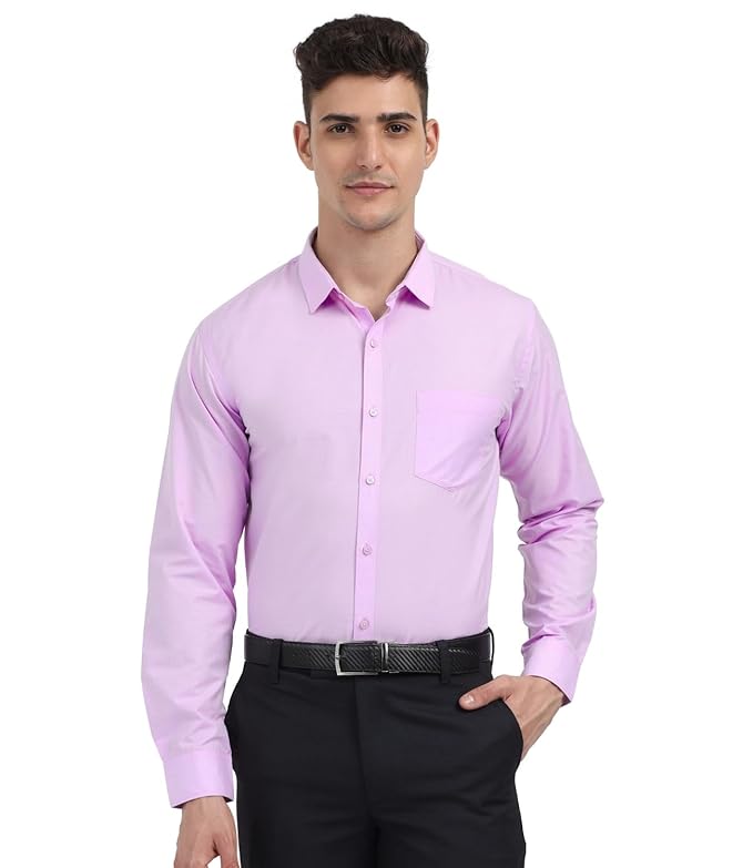 Scott International Shirt for Men, Solid Full Sleeves Shirt, Wrinkle Free Mens Shirts, Cotton Formal Shirts, Regular Fit Stylish Mens Shirt, Plain Formal Shirts for Men