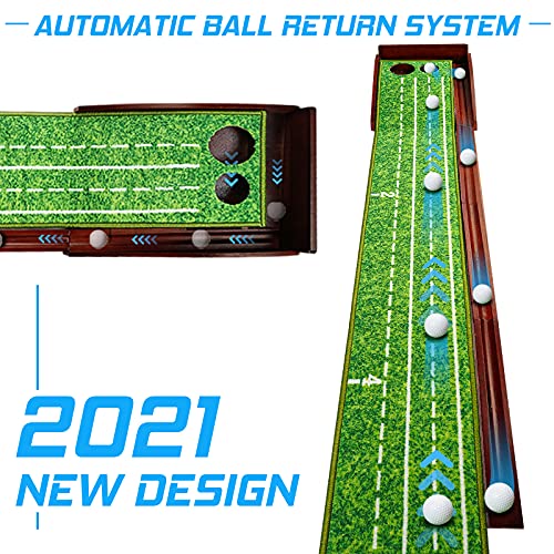 Prowithlin Putting Green, Putting Matt For Indoor, Golf Putting Mat With Ball Return, Mini Golf Practice Training Aid, Golf Accessories Golf Gift For Men #TOP4