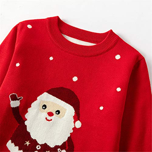 Image of HILEELANG Toddler Boy Girl Christmas Sweater Pullover Reindeer Elk Snowman Sweatshirts Tops