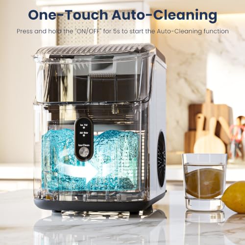 Image of Antarctic Star Nugget Ice Makers Countertop with Handle, 35lbs /Day, Portable Sonic Ice Machine with Auto-Cleaning, Basket and Scoop for Home /Kitchen /Office /Camping(Stainless Steel Silver)