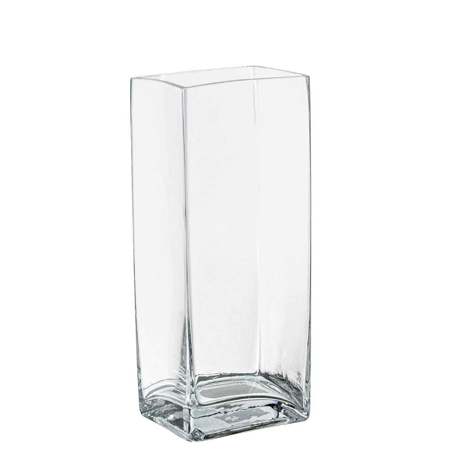 Vase de table en verre transparent 10x8x25 cm pour fleurs et décoration