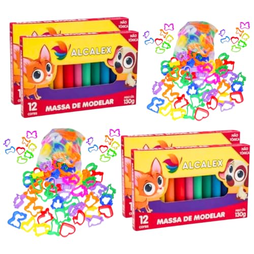 Kit 24 Massinha de Modelar + 24 Cortador Molde p/Kit Festa Lembrancinha iInfantil Sacolinha