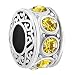 CharmSStory Filigree JAN-DEC Simulated Birthstone Beads Charms For Bracelets (NOV)