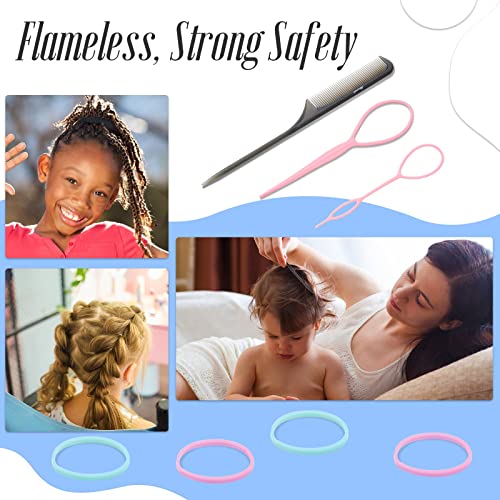 Color Tiny Hair Rubber Bands, Marcoido 1500Pcs Multi Color Small Hair Elactics With Hair Loop Styling Tool Set 2Pcs Braid Tools 1Pcs Rat Tail Comb For Baby Toddlers Kids.(Macaron Small A) #TOP1
