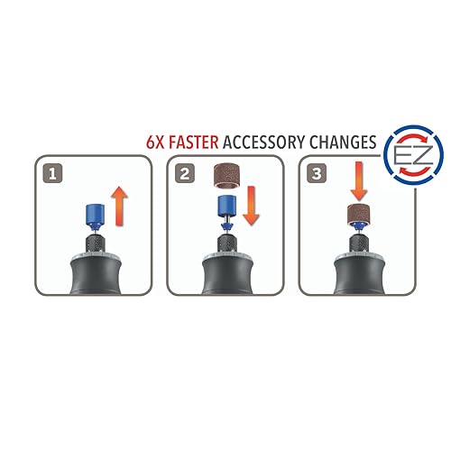 Miniatura 4 de Dremel SC407 EZ SpeedClic - Juego de 2 bandas de lijado de 0.512 in (grano 60/120) y 1 mandril EZ SpeedClic para lijar, dar forma y alisar madera