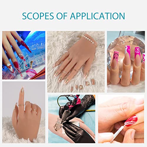 Yeefairy Silicone Practice Hand For Acrylic Nails With 528Pcs Nail Tips, Soft Realistic Mannequin Hands For Practicing Nail Art, Flexible Bendable Fake Hand For Practice Tattoo Jewelry Ring Display(Bronze, Left) #TOP5