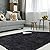 Tinzzi 5.3 ft x 7.5 ft Soft Fluffy Area Rug, Modern Shaggy Bedroom Rugs for Bedroom Bedside Living Room Carpet Nursery Floor Mat, Black