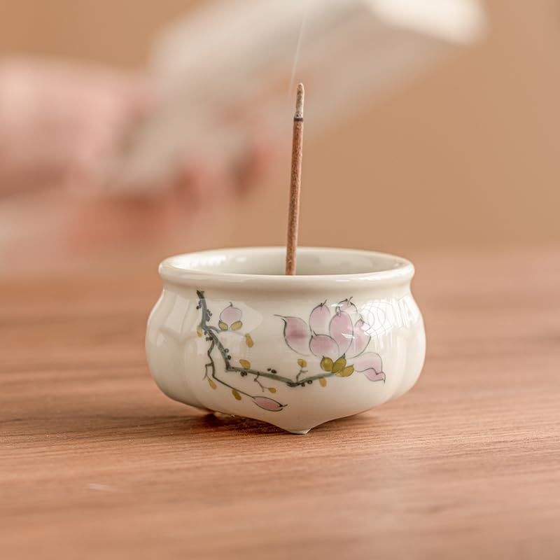 Podstawka pod kadzidełka na patyczki, ręcznie malowana, trójnożna kadzielnica do użytku domowego, kadzidełka ceramiczne