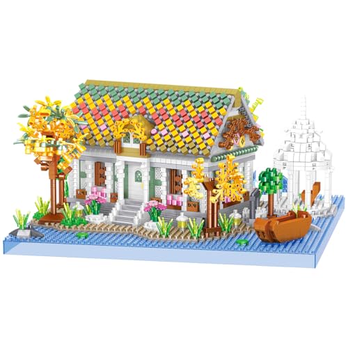 Architecture Beach House Micro Building Blocks Set(2710PCS) - Architectural Model Toys Gifts for Kid and Adult,Fun Gifts for Beach Enthusiasts by The Seaside