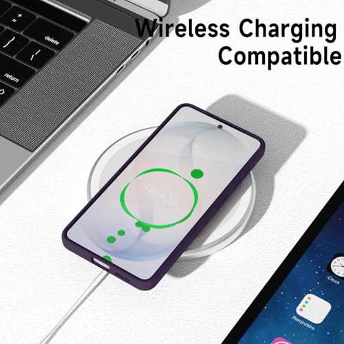Image of DIZORO Microfiber Candy Case Compatible with Samsung S26 5G Smooth Touch Cushion Liquid Soft Silicone Gel Rubber Phone Cases Non-Slip Full Body Protective Shockproof Back Cover - Deep Purple