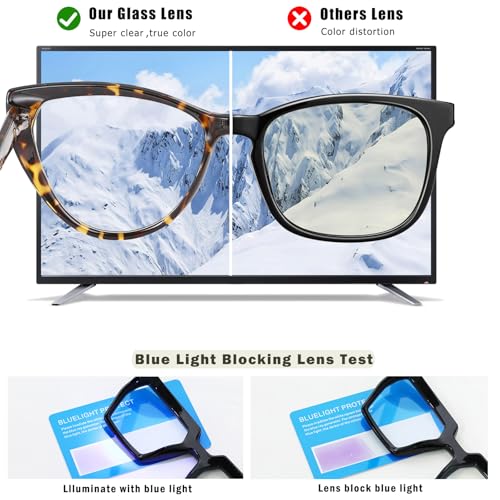 Image of Blue Light Blocking Glasses, TR90 Cat Eye Frame Computer Glasses With Anti Eyestrain & UV Glare Protection (Tortoise)
