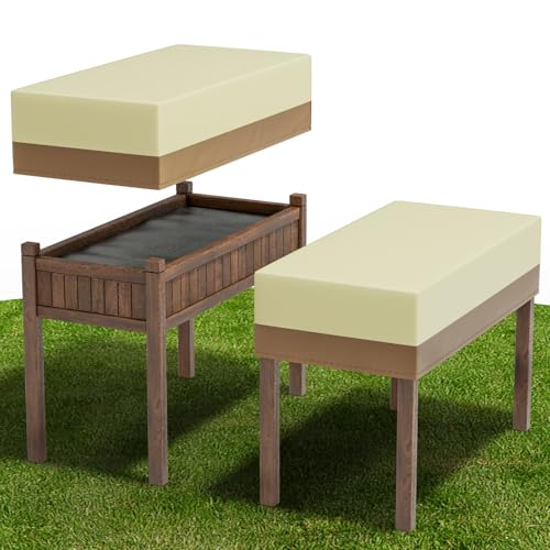 Decoroca 2’x4’ Planter Boxes Cover - Garden Covers for Raised Beds with All-Natural 600D Nylon & Water-Resistant Coating - Winter Plant Covers to Withstand Weed Seeds, Heavy Rain & Snowfall