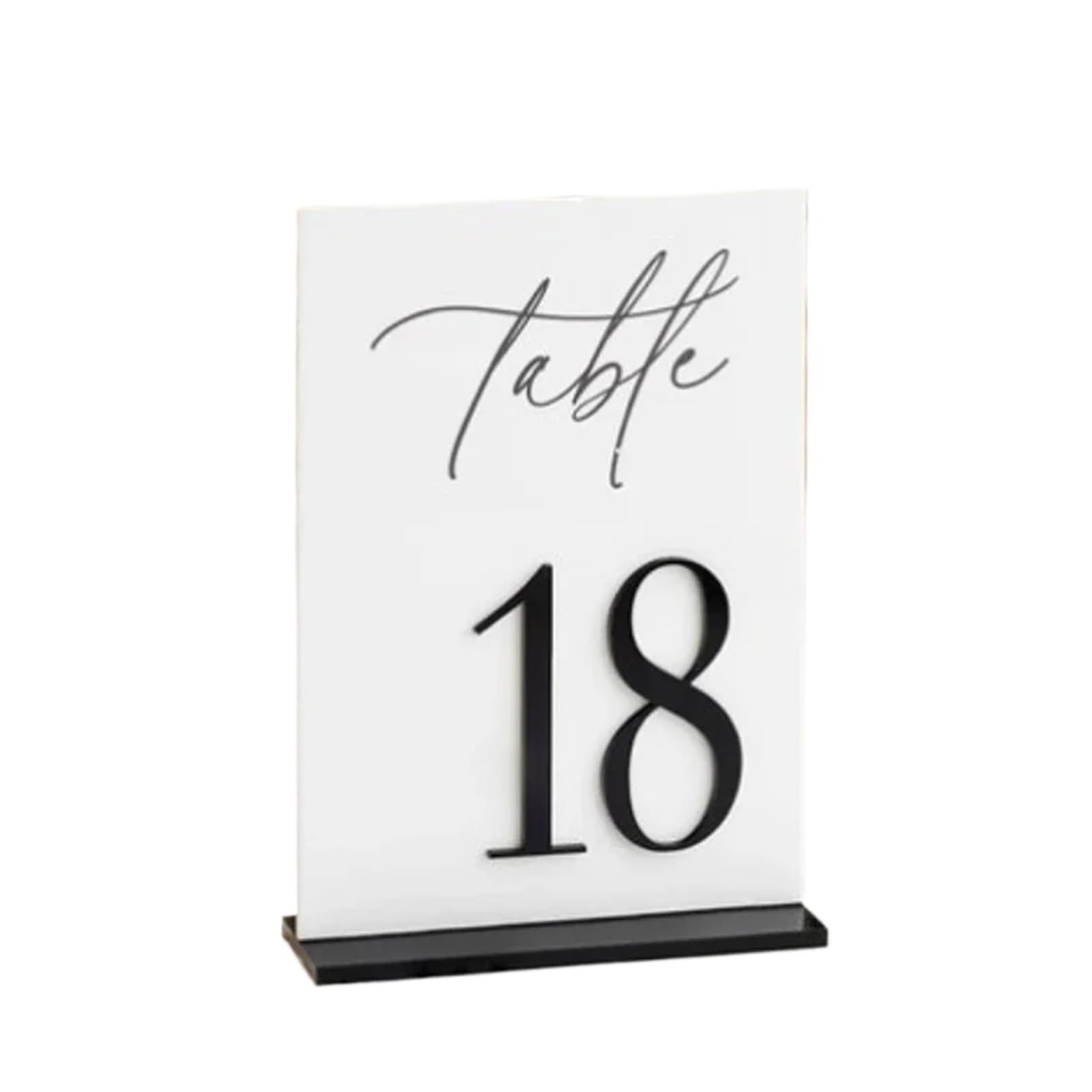 PortanúMeros De Mesa White Acrylic Table Numbers Wedding Decor Signage Gold Tabletop PosanúMeros Para Boda(Black on white,No.1-5)