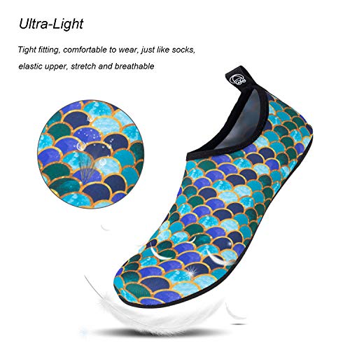 Image of WateLves Water Shoes for Womens Mens Barefoot Quick-Dry Aqua Socks for Beach Swim Surf Yoga Exercise New Translucent Color Soles