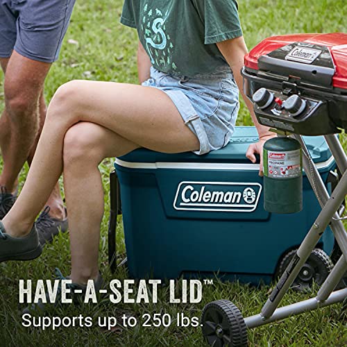 Image of Coleman Classic Series Insulated Portable Wheeled Cooler, Leak-Resistant Outdoor Hard Cooler Keeps Ice up to 5 Days, 62qt /65qt /100qt Options